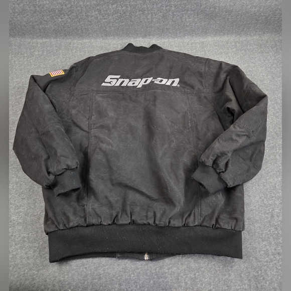 Snap On Canvas Jacket Mens XL Black Full Zip Multi Pocket Heavyweight - Picture 2 of 10